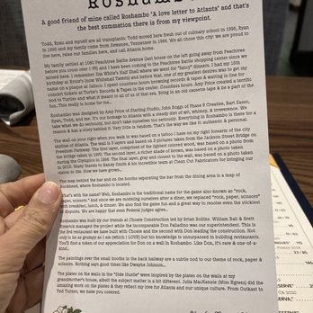 Roshambo - A little bit abt the restaurant. Good read - Breakfast & Brunch Near Me - Atlanta, Georgia