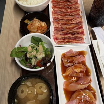 Yakiniku Like - The Kalbi short plate with chicken teriyaki ( large portion) - Japanese Near Me - Honolulu, Hawaii