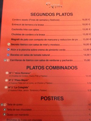 Menu photo 2 El Aljibe Medinaceli, SO