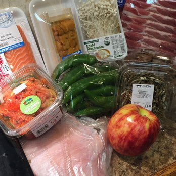 H Mart - Jericho - Items I did buy. Skate Wing, Kimchi, Salmon, Uni, Mushrooms, Pork Belly, Anchovies,Etc. 2-4-2017 - Grocery Near Me - Jericho, New York