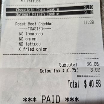 Jimmy John's - Receipt - Sandwiches Near Me - Lynnwood, Washington Jimmy John's - Receipt - Sandwiches Near Me - Lynnwood, Washington