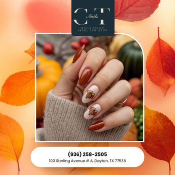 CT Nails - Grateful hearts, gorgeous nails Soft fall tones for a simple yet stunning holiday look. Reserve your Thanksgiving set now! - Nail Salons Near Me - Dayton, Texas CT Nails - Grateful hearts, gorgeous nails Soft fall tones for a simple yet stunning holiday look. Reserve your Thanksgiving set now! - Nail Salons Near Me - Dayton, Texas