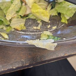 The scrap of paper/plastic I found in my broccoli cheddar soup that I almost swallowed.  Yuck.