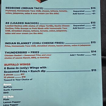 Redbone Indian Tacos - Second side of drive-thru menu - Tacos Near Me - Lawton, Oklahoma Redbone Indian Tacos - Second side of drive-thru menu - Tacos Near Me - Lawton, Oklahoma