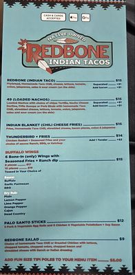 Menu photo 1 Redbone Indian Tacos Lawton, OK Menu photo 1 Redbone Indian Tacos Lawton, OK