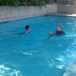 Swim lesson with teacher Matt