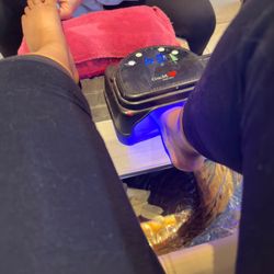 So you aren't uncomfortably stretched out when they paint your toes, they use a plank