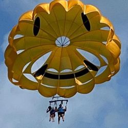 Sonny's Beach Service - Smiles in the sky--group parasailing with Sonny's Beach Service in South San Padre.