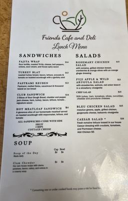 Menu photo 2 Friends Cafe And Deli North Bend, OR