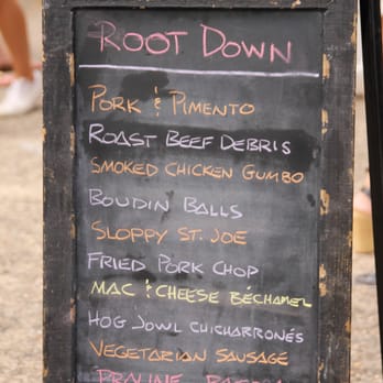 Root Down Food Truck - a menu on a chalkboard - Food Trucks Near Me Root Down Food Truck - a menu on a chalkboard - Food Trucks Near Me