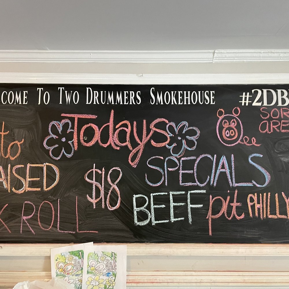 Two Drummers Smokehouse - Specials board - Barbeque Near Me - Toano, Virginia Two Drummers Smokehouse - Specials board - Barbeque Near Me - Toano, Virginia