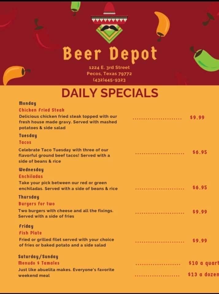 BEER DEPOT 1224 E 3rd St, Pecos, TX Yelp