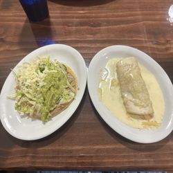 Tequila Plata - A la carte tostada and chicken enchilada