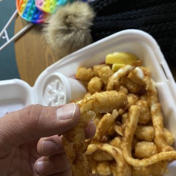 The Hungry Clam - Long thick calamari. - Seafood Near Me - Brookings, Oregon