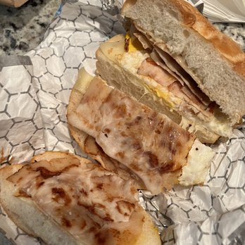 All Star Bagel Manasquan - a half eaten sandwich - Bagels Near Me - Manasquan, New Jersey