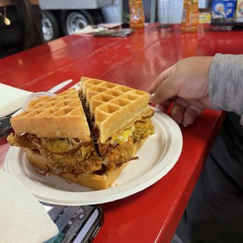 Waffles and Whatnot - BAYB Daddy...waffle sandwich tenders & grilled cheese, sauce on the side. - Waffles Near Me - Anchorage, Alaska Waffles and Whatnot - BAYB Daddy...waffle sandwich tenders & grilled cheese, sauce on the side. - Waffles Near Me - Anchorage, Alaska