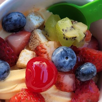 Frugos Frozen Yogurt - Cake batter sugar-free yogurt w/ berries & cheesecake bits (yummaliciousness.) - Ice Cream & Frozen Yogurt Near Me - Beaumont, California Frugos Frozen Yogurt - Cake batter sugar-free yogurt w/ berries & cheesecake bits (yummaliciousness.) - Ice Cream & Frozen Yogurt Near Me - Beaumont, California