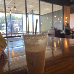 Pumpkin spice cold brew and reservable lounge area