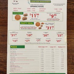 Papa Joe's Pizza and Subs - Front of the menu
