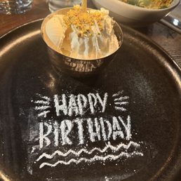 Complimentary birthday dessert