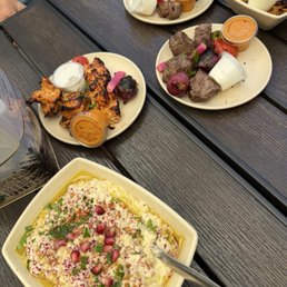 Baba Ganoush Dip Chicken Kebab Lamb Kebab Baba Ganoush Dip Chicken Kebab Lamb Kebab