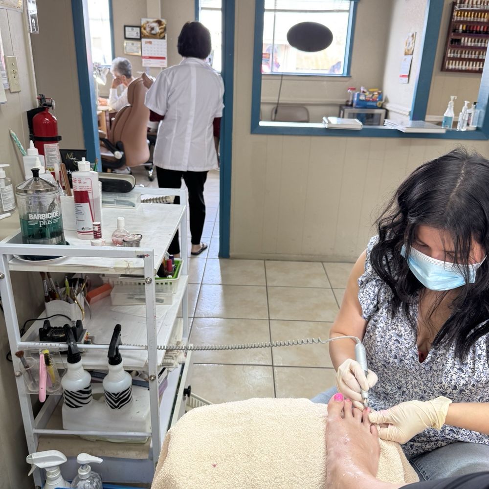 Sassy Nails - View from one of two pedicure chairs - Nail Salons Near Me - Pleasanton, Texas Sassy Nails - View from one of two pedicure chairs - Nail Salons Near Me - Pleasanton, Texas