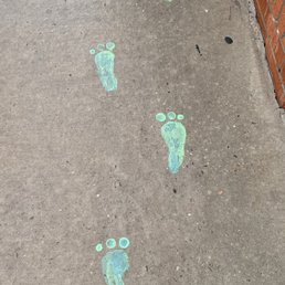 Footprints to the door Footprints to the door