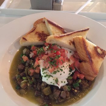 Eat. - Prime Rib Hash. The daily special that was delicious.  Cooked with green chili sauce and served with sourdough toast. - New American Near Me - Las Vegas, Nevada