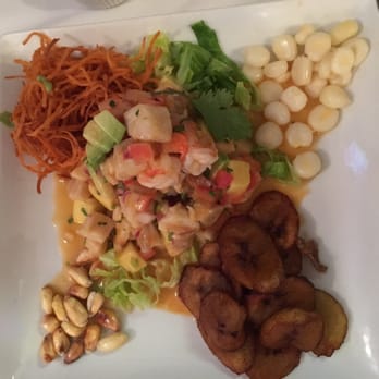 La Guitarra con Sazon - Ceviche with plantains and Peruvian corn - Latin American Near Me - Houston, Texas La Guitarra con Sazon - Ceviche with plantains and Peruvian corn - Latin American Near Me - Houston, Texas