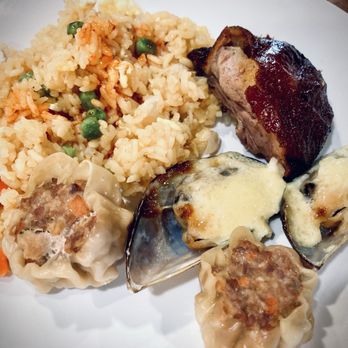 Greater China Buffet - Fried rice, shumai, baked mussels and a roast duck - Buffets Near Me - Sparks, Nevada Greater China Buffet - Fried rice, shumai, baked mussels and a roast duck - Buffets Near Me - Sparks, Nevada