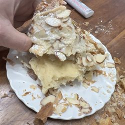 The delicious center to the almond croissant!!!! Incredible!!!!!