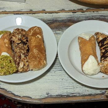 Mike's Pastry - L-R: pistachio, amaretto, pumpkin spice, ricotta, hazelnut. $5 each, cash only - Bakeries Near Me - Boston, Massachusetts Mike's Pastry - L-R: pistachio, amaretto, pumpkin spice, ricotta, hazelnut. $5 each, cash only - Bakeries Near Me - Boston, Massachusetts