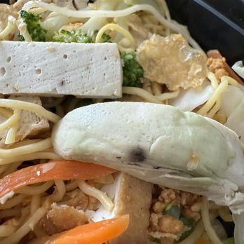 Ba Le Dorchester - Tofu lo mein with black mold marks on it - Vietnamese Near Me - Boston, Massachusetts
