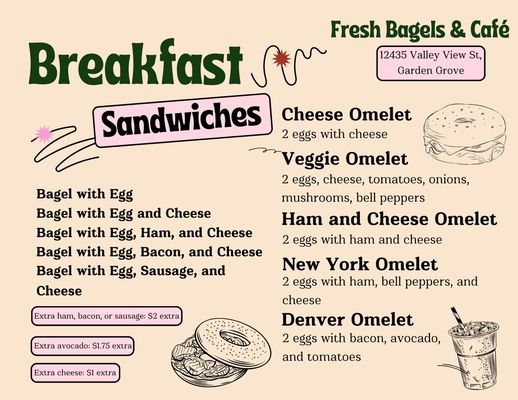 Menu photo 2 Fresh Bagels & Cafe Garden Grove, CA