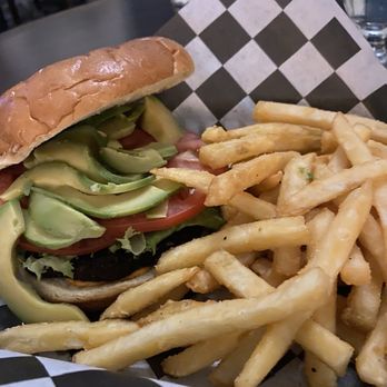 Garden Grille & Bar - Bean and veggies burger with fries - New American Near Me - Philadelphia, Pennsylvania