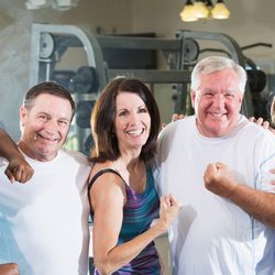 Fifty Plus Personal Training - Baby boomers after a workout in the gym.