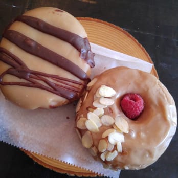 Dun-Well Doughnuts - PB&J and Maple Almond Raspberry - Donuts Near Me - Brooklyn, New York