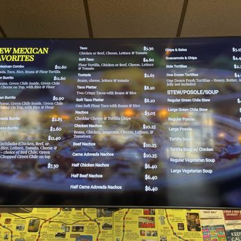 Frontier - Menu - Mexican Near Me - Albuquerque, New Mexico