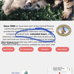 Alta Vista Veterinary Hospital - 'Extended hours' in bold (for some reason they emphasized that particular part) is the problem. FYI: your long time clients notice the B.S.