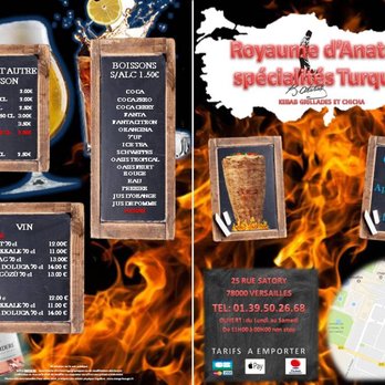 Royaume d'Anatolie - menu emporter menu take a way - Turkish Near Me - Versailles, 78 Royaume d'Anatolie - menu emporter menu take a way - Turkish Near Me - Versailles, 78
