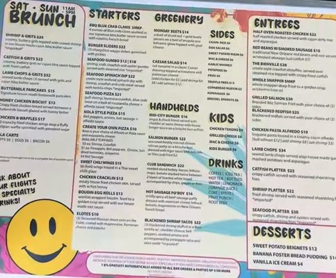 Menu photo 1 Monday Restaurant + Bar New Orleans, LA