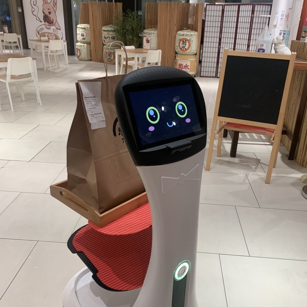 Tojo Kitchen - Cute robot delivery service from kitchen. I ordered takeout. Delicious chicken katsudon & salmon onigiri rice ball. I'll be back. - Ramen Near Me - Paramus, New Jersey