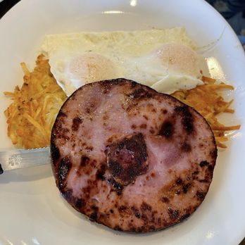 Momma Jane's Pancake House - Ham Steak & Eggs over medium @ Momma Jane's. - Breakfast & Brunch Near Me - The Dalles, Oregon