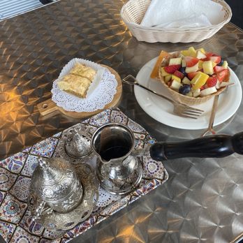 Family Cafe - Turkish coffee + baklava + fruit salad - Coffee & Tea Near Me - Beaverton, Oregon