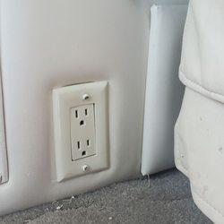 Gould RV  Repair - This plug was behind the passenger seat. Until we finally turn the passenger seat around we didn't know it was there.