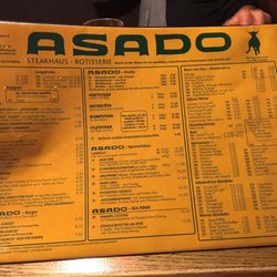 ASADO - Speisekarte dient gleichzeitig als Untersetzer