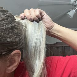 B Monroe Salon - Purple ponytail