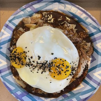 Diamond Head General Store - Loco moco with kahlua pork, sunny side eggs - Hawaiian Near Me - San Bruno, California