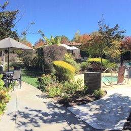 Small area efficiently use-two hot tubs and two small plunge pools a few cabanas and one patio table and 4 chairs to have lunch at. Small area efficiently use-two hot tubs and two small plunge pools a few cabanas and one patio table and 4 chairs to have lunch at.