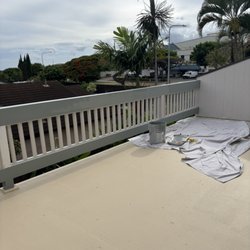 Aloha decking and fencing - New membrane handrail and painted membrane was lava decks coating